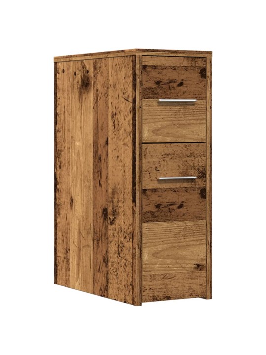 Úzká koupelnová skříňka na kolečkách old wood kompozitní dřevo