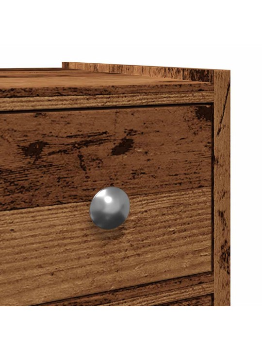 Úzká koupelnová skříňka na kolečkách old wood kompozitní dřevo