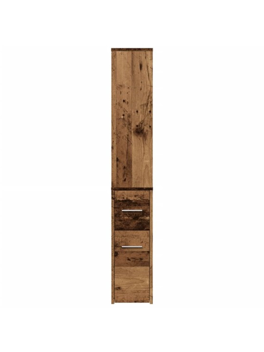 Úzká koupelnová skříňka na kolečkách old wood kompozitní dřevo