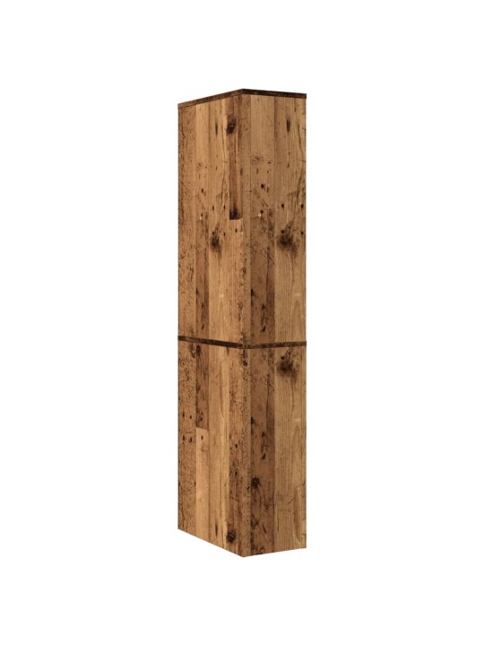 Úzká koupelnová skříňka na kolečkách old wood kompozitní dřevo