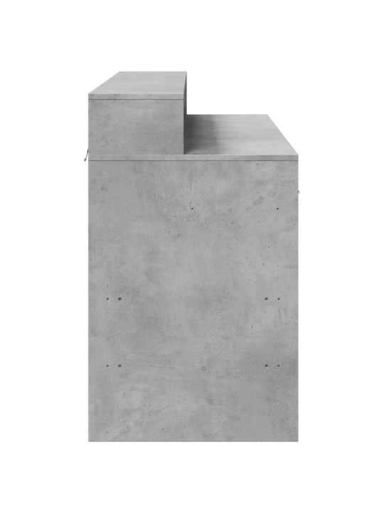 Psací stůl s LED betonově šedý 120x55x91 cm kompozitní dřevo