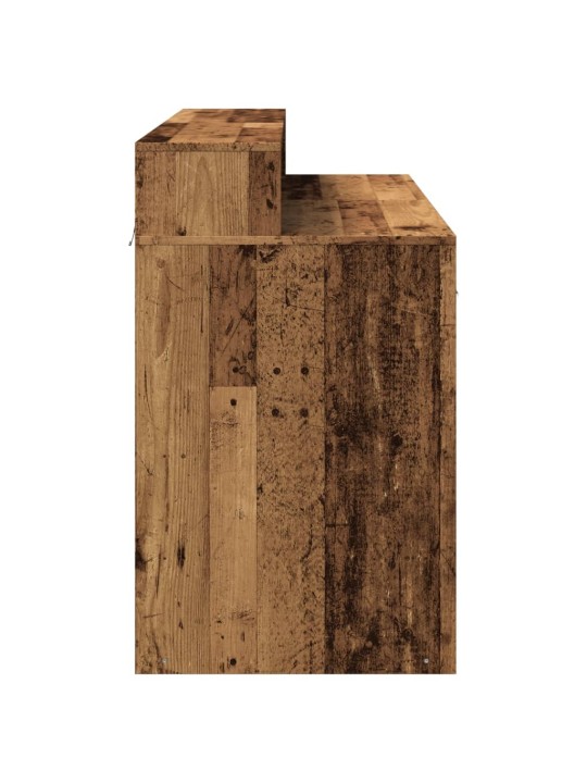 Psací stůl s led světly old wood 120x55x91 cm kompozitní dřevo