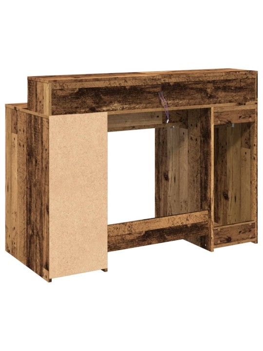Psací stůl s led světly old wood 120x55x91 cm kompozitní dřevo