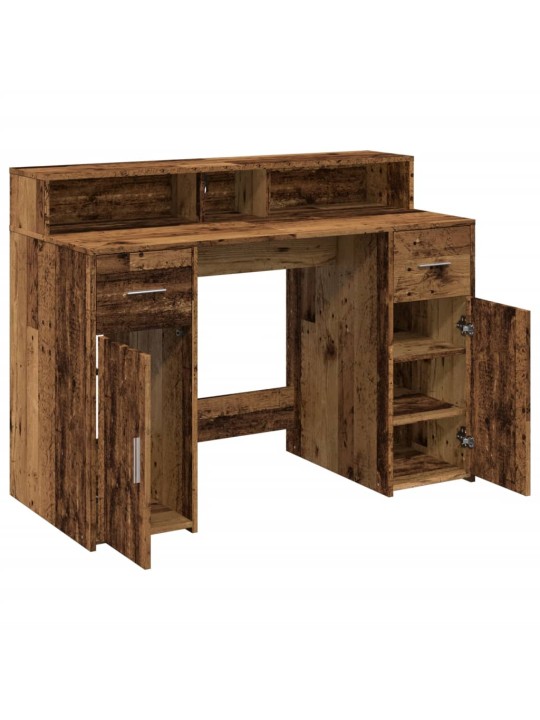 Psací stůl s led světly old wood 120x55x91 cm kompozitní dřevo