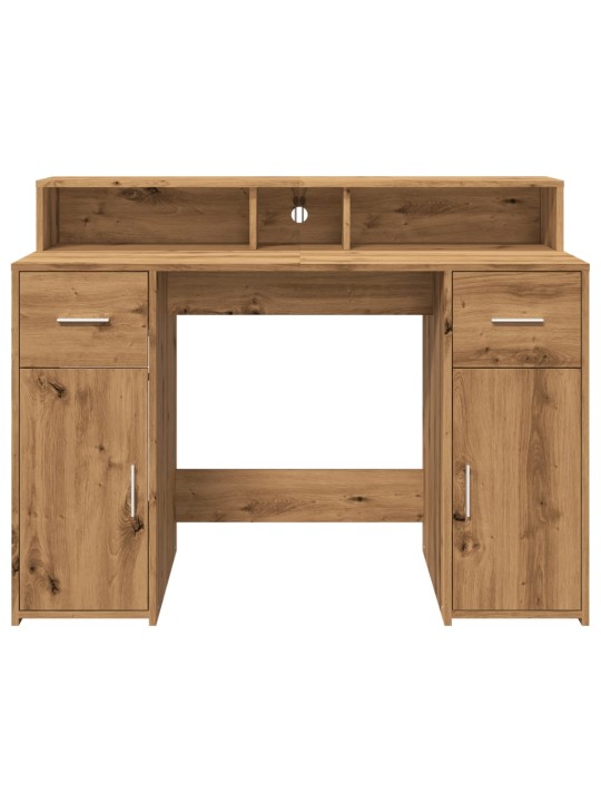 Psací stůl s led dub artisan 120 x 55 x 91 cm kompozitní dřevo