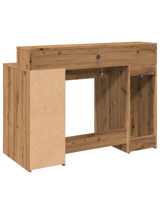 Psací stůl s led dub artisan 120 x 55 x 91 cm kompozitní dřevo