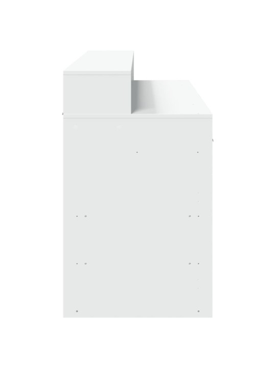 Psací stůl s LED světly bílý 140 x 55 x 91 cm kompozitní dřevo