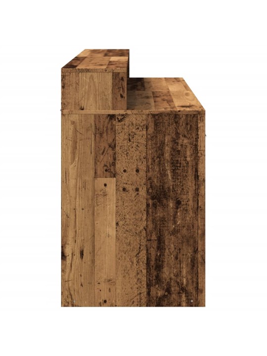 Psací stůl s led světly old wood 140x55x91 cm kompozitní dřevo