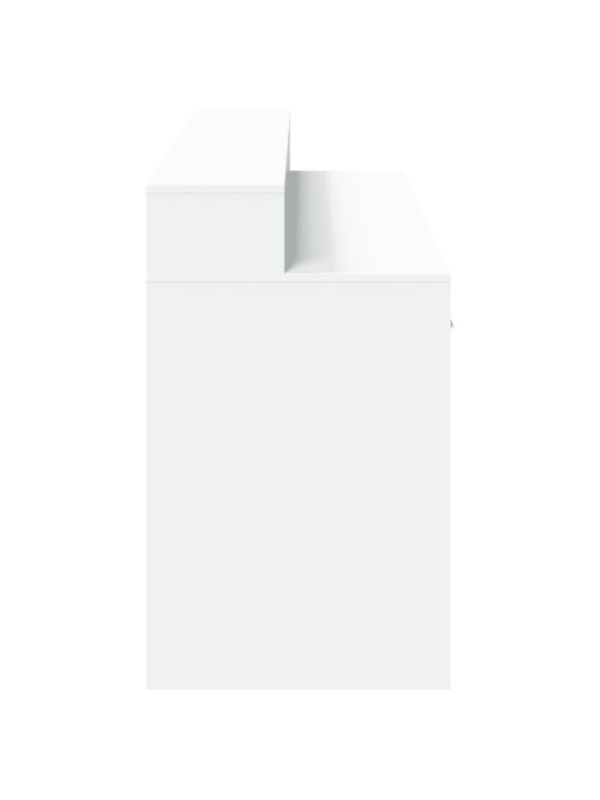 Psací stůl s LED světly bílý 160 x 55 x 91 cm kompozitní dřevo