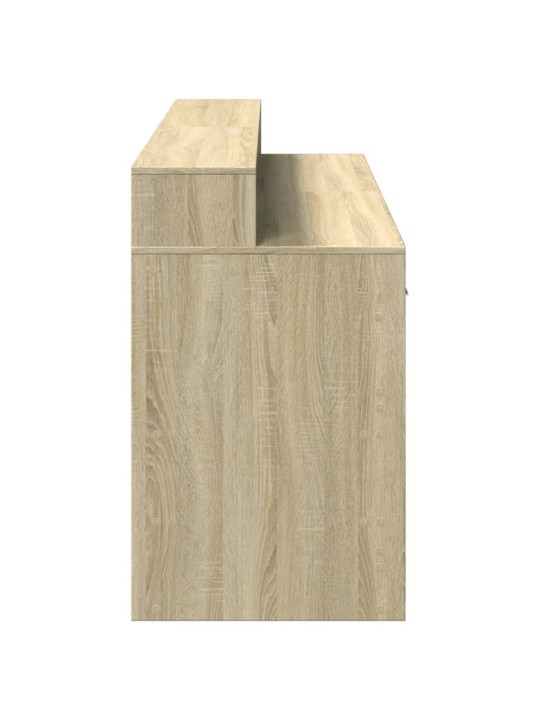 Psací stůl s LED dub sonoma 160 x 55 x 91 cm kompozitní dřevo