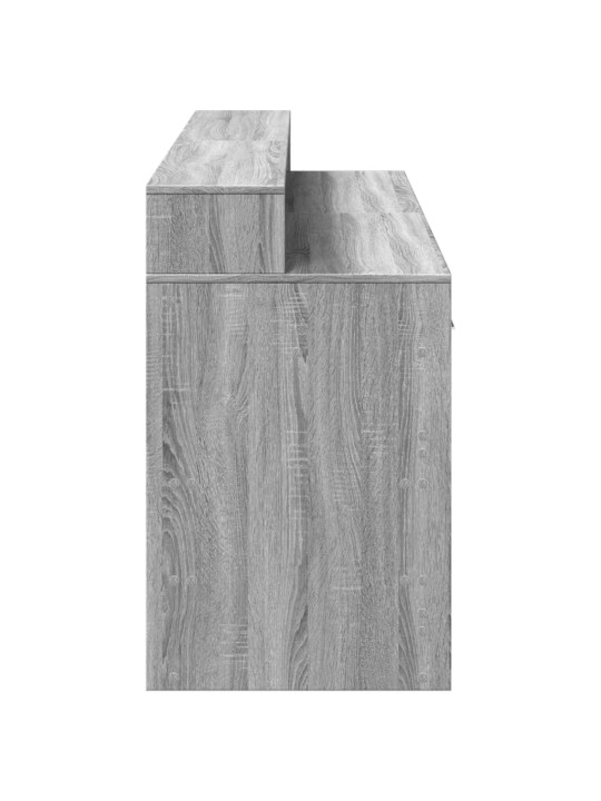 Psací stůl s led šedý sonoma 160 x 55 x 91 cm kompozitní dřevo