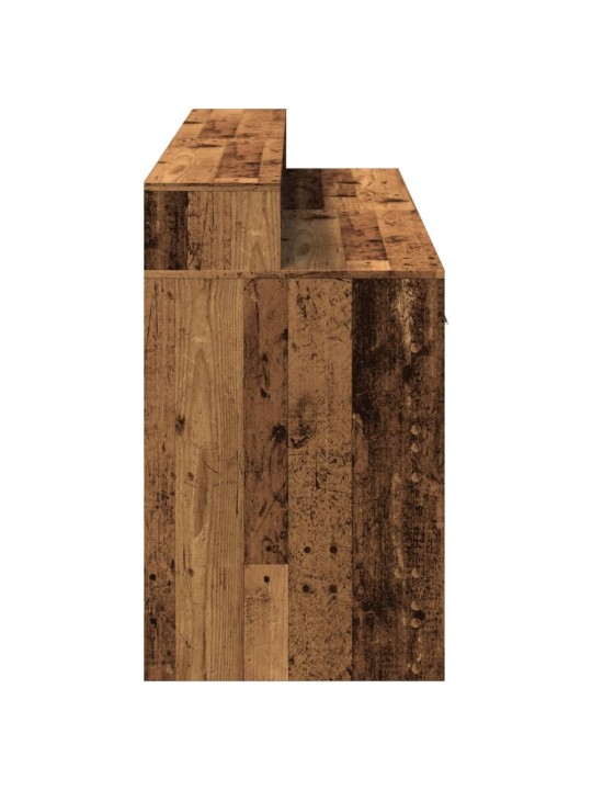 Psací stůl s led světly old wood 160x55x91 cm kompozitní dřevo