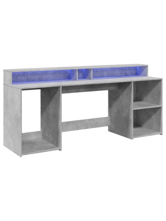Psací stůl s LED betonově šedý 200x55x91 cm kompozitní dřevo