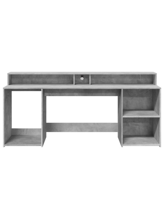 Psací stůl s LED betonově šedý 200x55x91 cm kompozitní dřevo