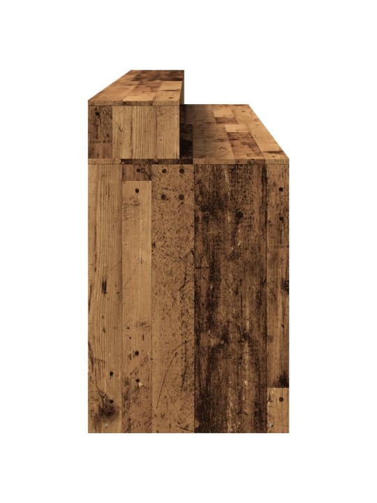 Psací stůl s led světly old wood 200x55x91 cm kompozitní dřevo