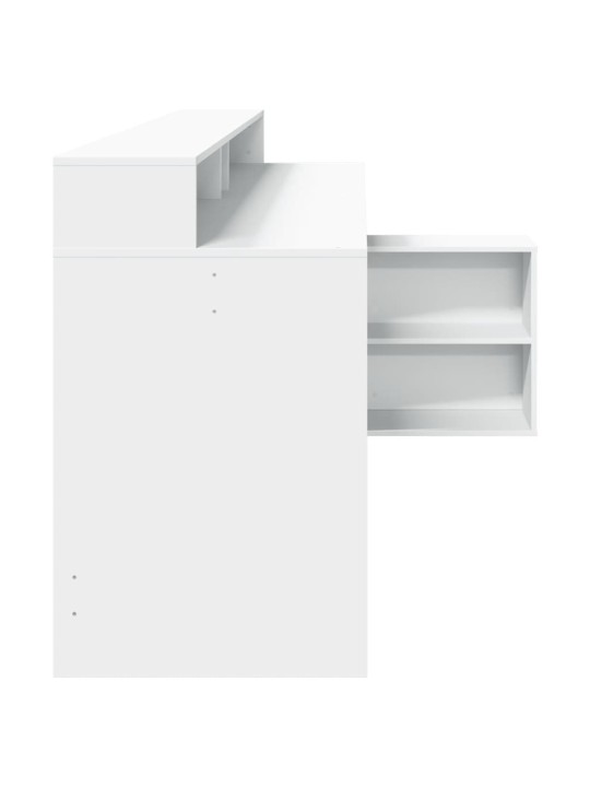 Psací stůl s LED světly bílý 200 x 104 x 91 cm kompozitní dřevo