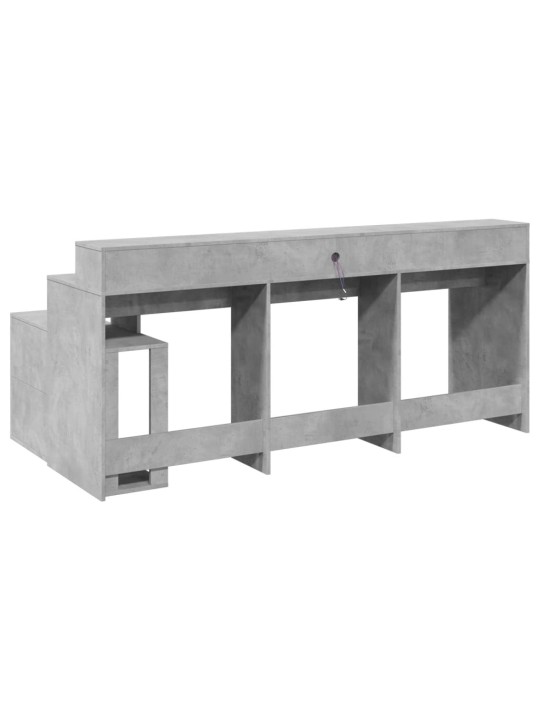 Psací stůl s LED betonově šedý 200x104x91 cm kompozitní dřevo