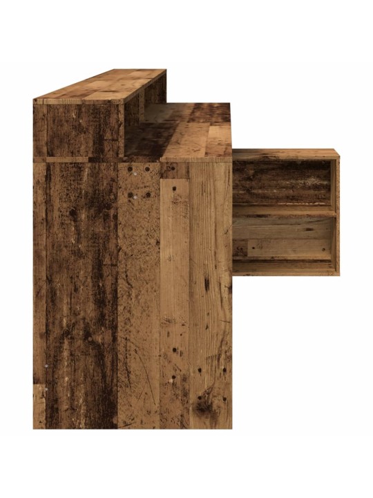 Psací stůl s led světly old wood 200x104x91 cm kompozitní dřevo