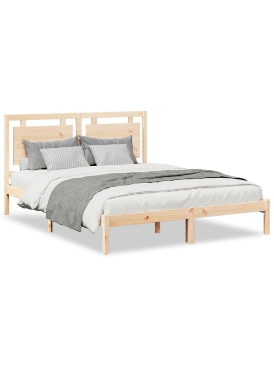 Prodloužený rám postele bez matrace 140 x 210 cm masivní dřevo