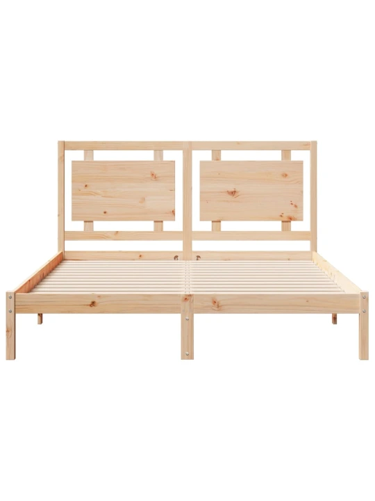 Prodloužený rám postele bez matrace 140 x 210 cm masivní dřevo