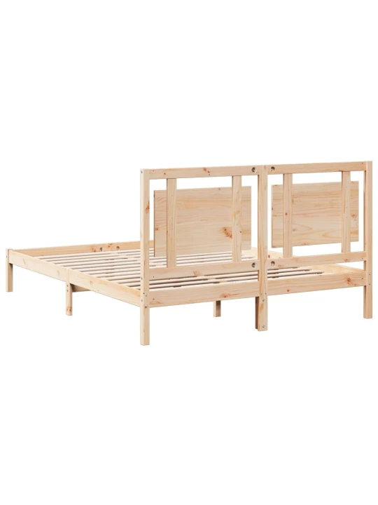 Prodloužený rám postele bez matrace 140 x 210 cm masivní dřevo
