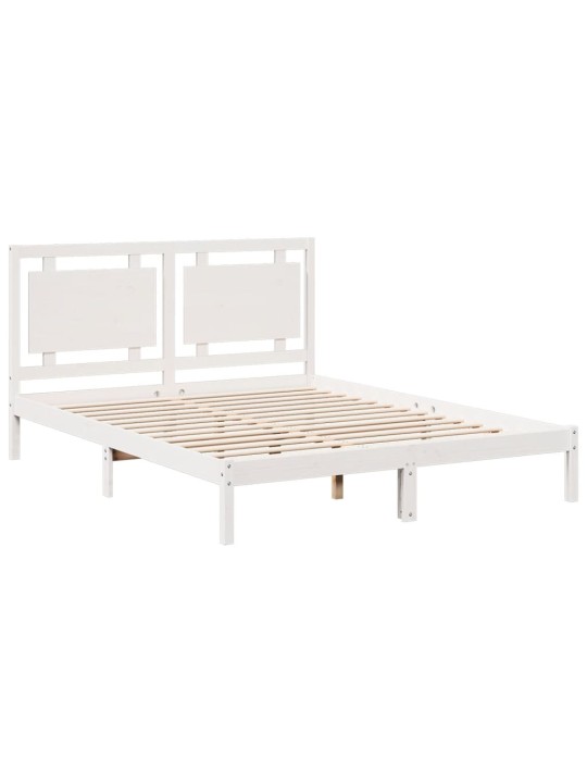 Prodloužený rám postele bez matrace bílý 140 x 210 cm masiv