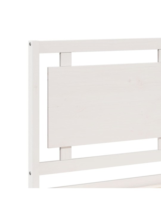 Prodloužený rám postele bez matrace bílý 140 x 210 cm masiv