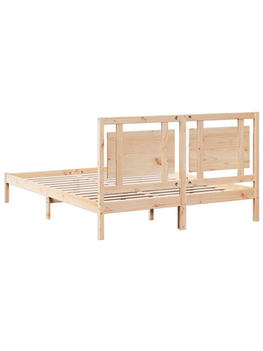 Prodloužený rám postele bez matrace 140 x 220 cm masivní dřevo