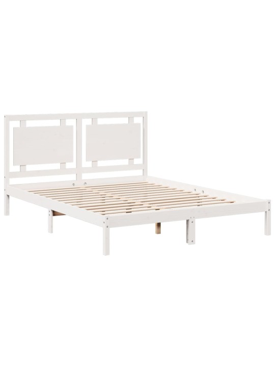 Prodloužený rám postele bez matrace bílý 140 x 220 cm masiv