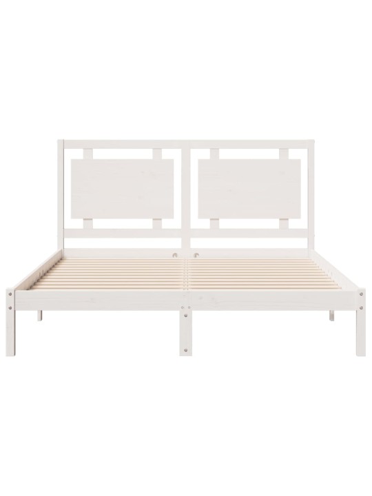 Prodloužený rám postele bez matrace bílý 140 x 220 cm masiv