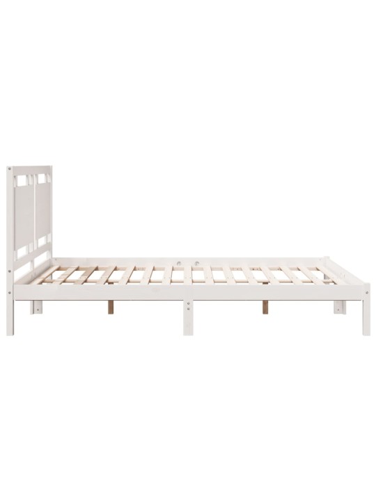 Prodloužený rám postele bez matrace bílý 140 x 220 cm masiv