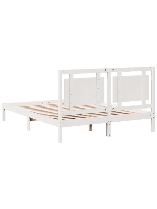 Prodloužený rám postele bez matrace bílý 140 x 220 cm masiv