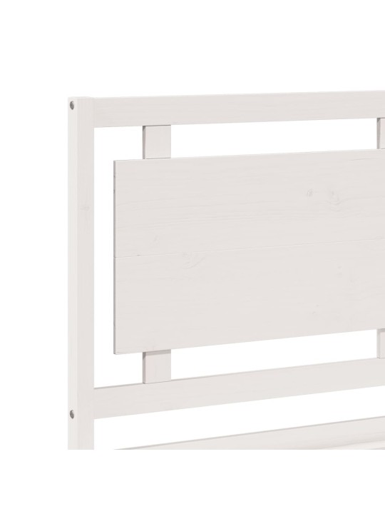 Prodloužený rám postele bez matrace bílý 140 x 220 cm masiv
