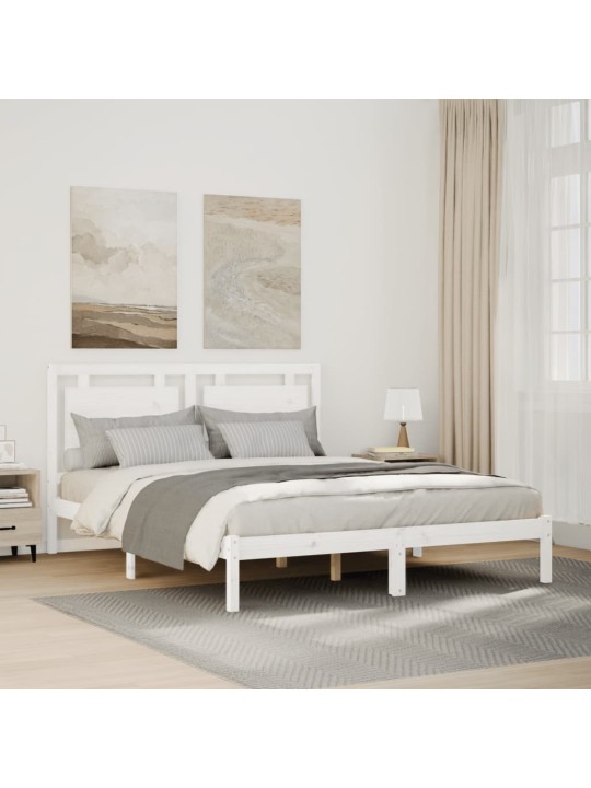 Prodloužený rám postele bez matrace bílý 140 x 220 cm masiv
