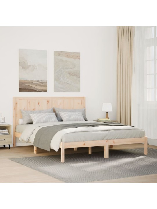 Prodloužený rám postele bez matrace 160 x 210 cm masivní dřevo