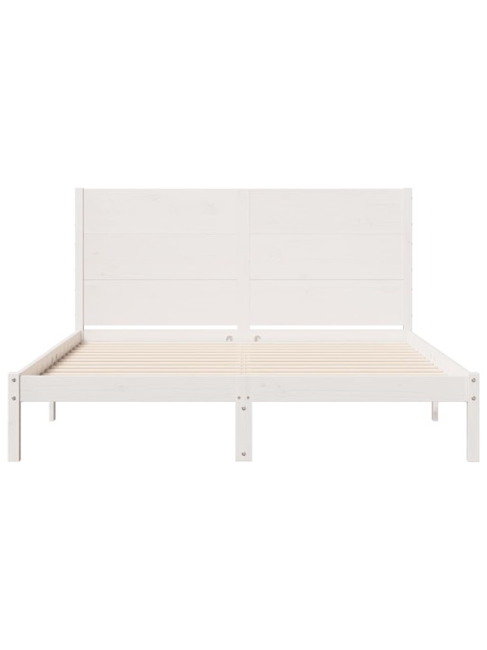 Prodloužený rám postele bez matrace bílý 140 x 210 cm masiv