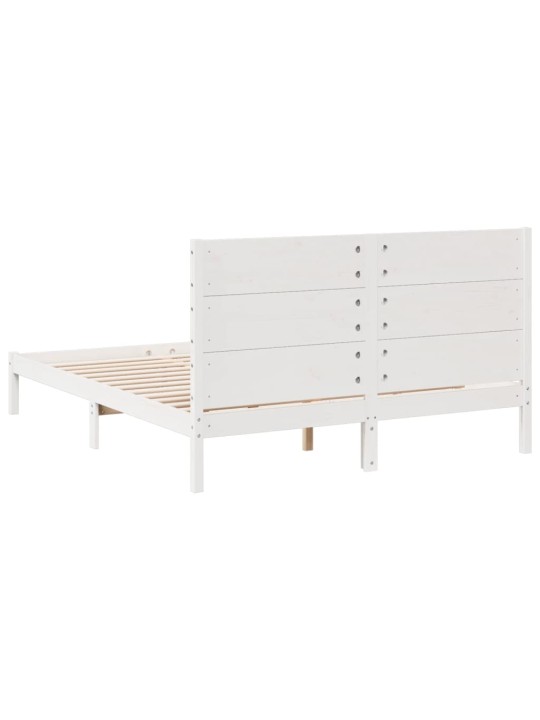 Prodloužený rám postele bez matrace bílý 140 x 210 cm masiv