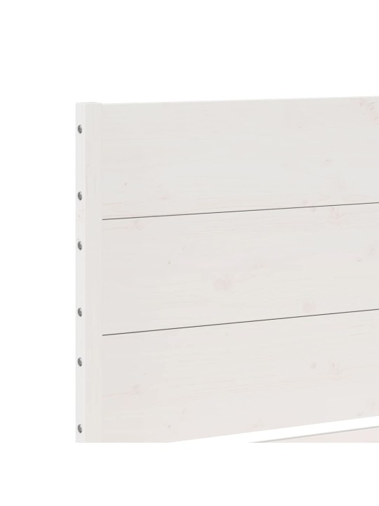 Prodloužený rám postele bez matrace bílý 140 x 210 cm masiv