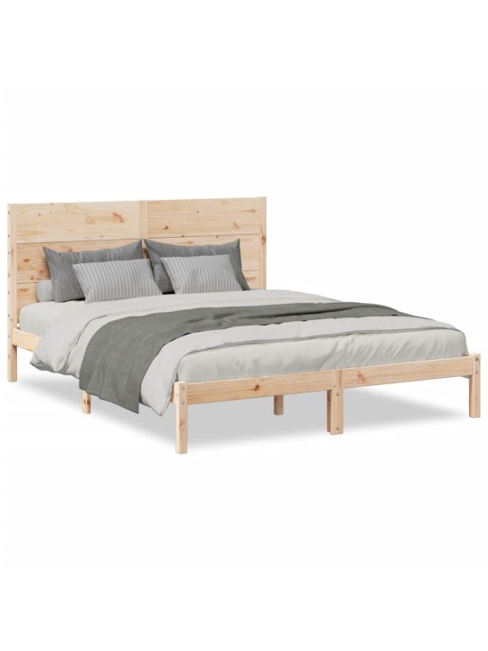 Prodloužený rám postele bez matrace 160 x 210 cm masivní dřevo