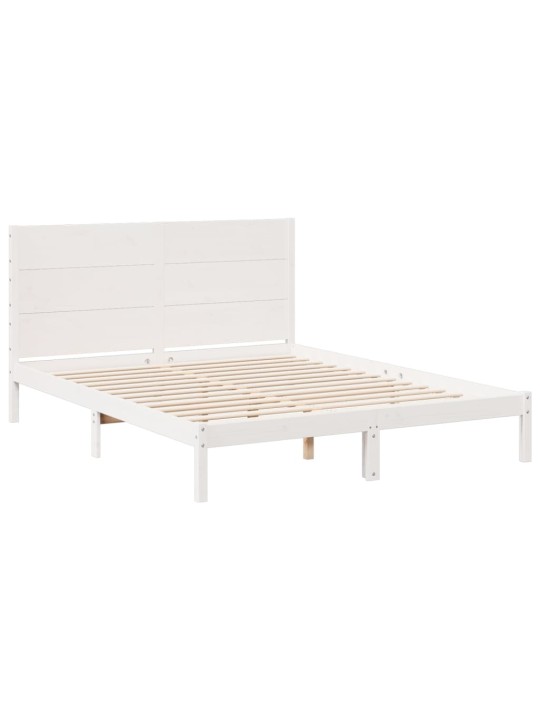 Prodloužený rám postele bez matrace bílý 140 x 220 cm masiv