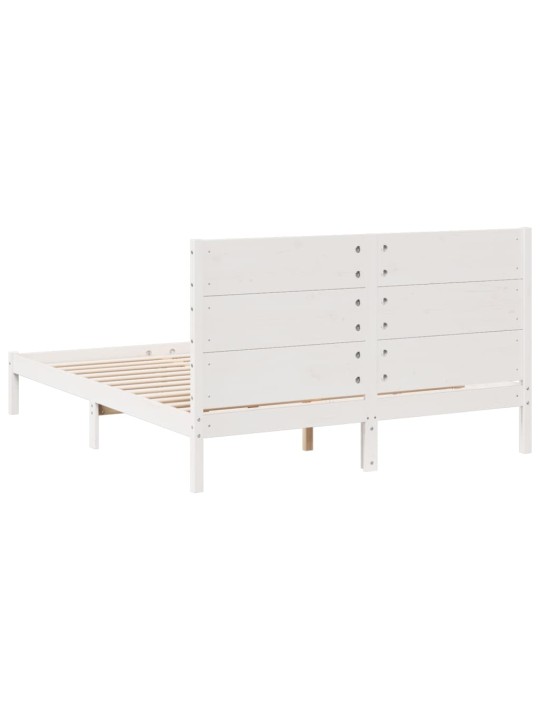 Prodloužený rám postele bez matrace bílý 140 x 220 cm masiv