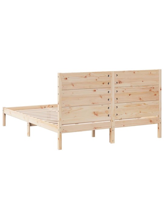 Prodloužený rám postele bez matrace 160 x 220 cm masivní dřevo