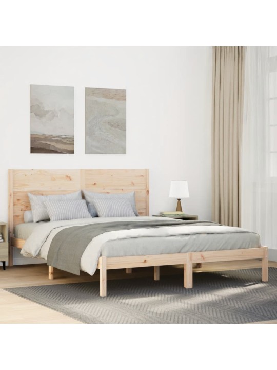 Prodloužený rám postele bez matrace 160 x 220 cm masivní dřevo