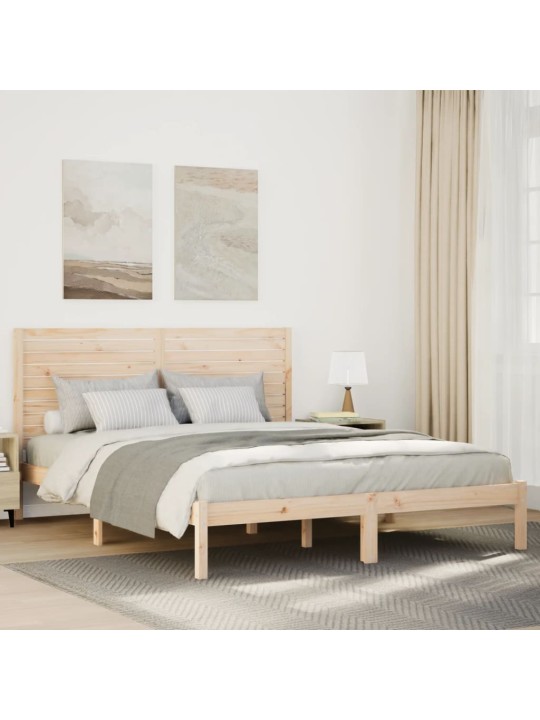 Prodloužený rám postele bez matrace 160 x 210 cm masivní dřevo