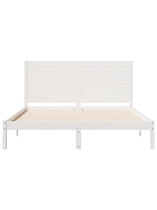 Prodloužený rám postele bez matrace bílý 160 x 210 cm masiv