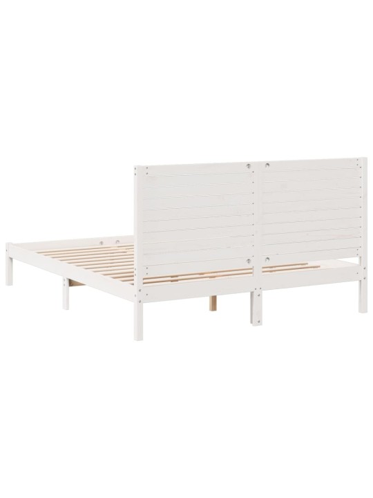Prodloužený rám postele bez matrace bílý 160 x 210 cm masiv