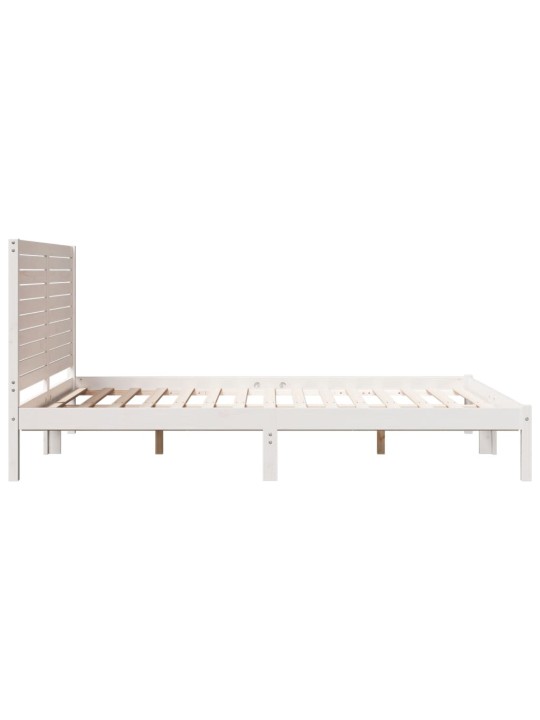 Prodloužený rám postele bez matrace bílý 160 x 220 cm masiv