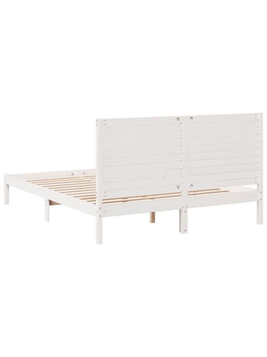 Prodloužený rám postele bez matrace bílý 160 x 220 cm masiv