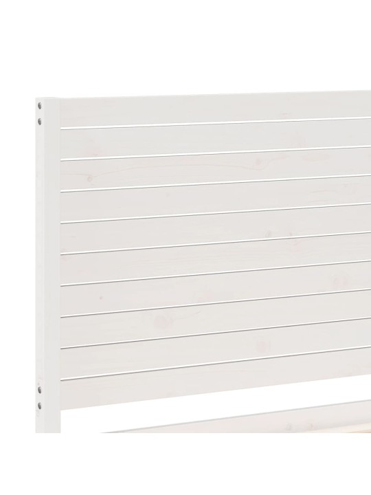 Prodloužený rám postele bez matrace bílý 160 x 220 cm masiv