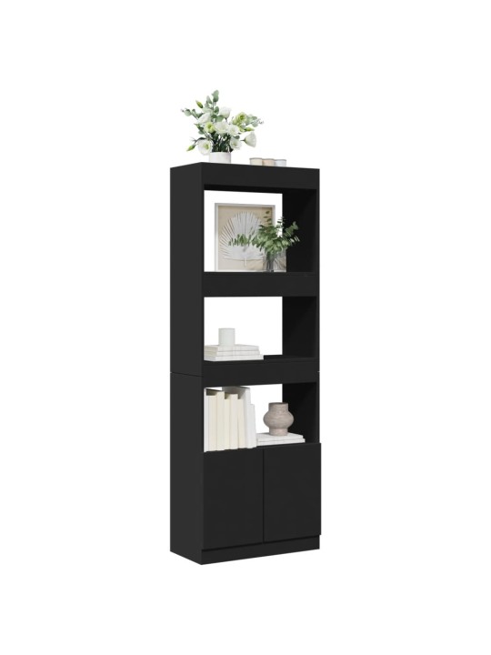 Skříň highboard černá 63 x 33 x 180 cm kompozitní dřevo